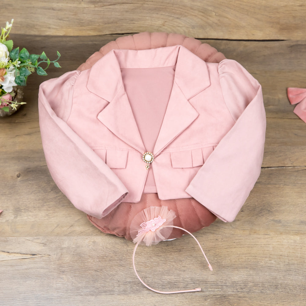 Rochie cu sacou si cordeluta Kembi Roz