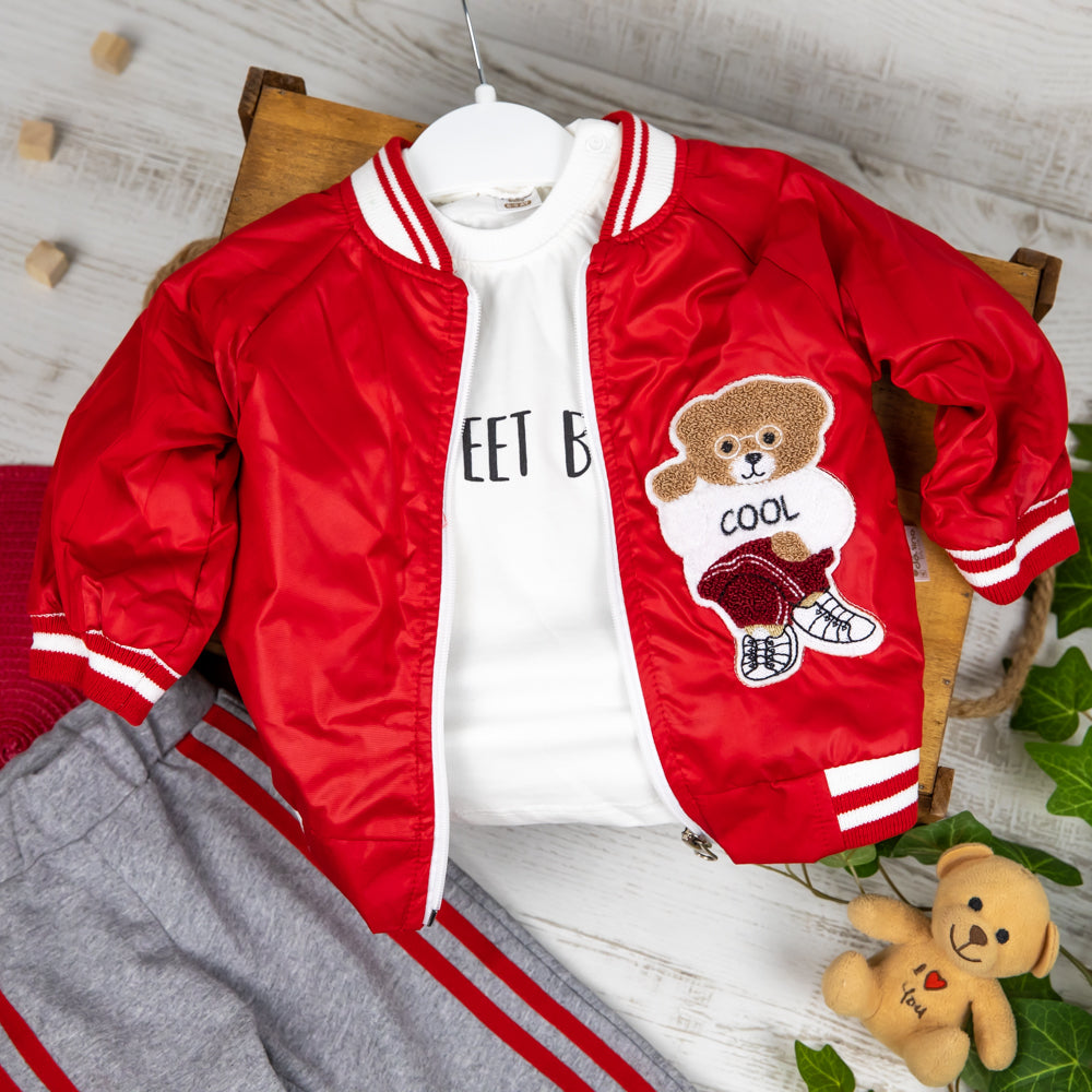 Set din trei piese Cool Bear Rosu