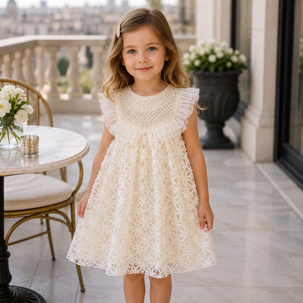Rochie cu detalii Reliny Crem