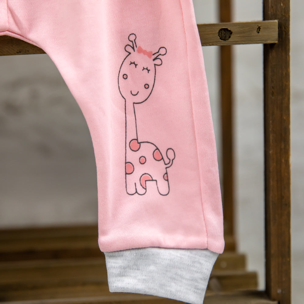 Set din trei piese I Love Giraffe Roz