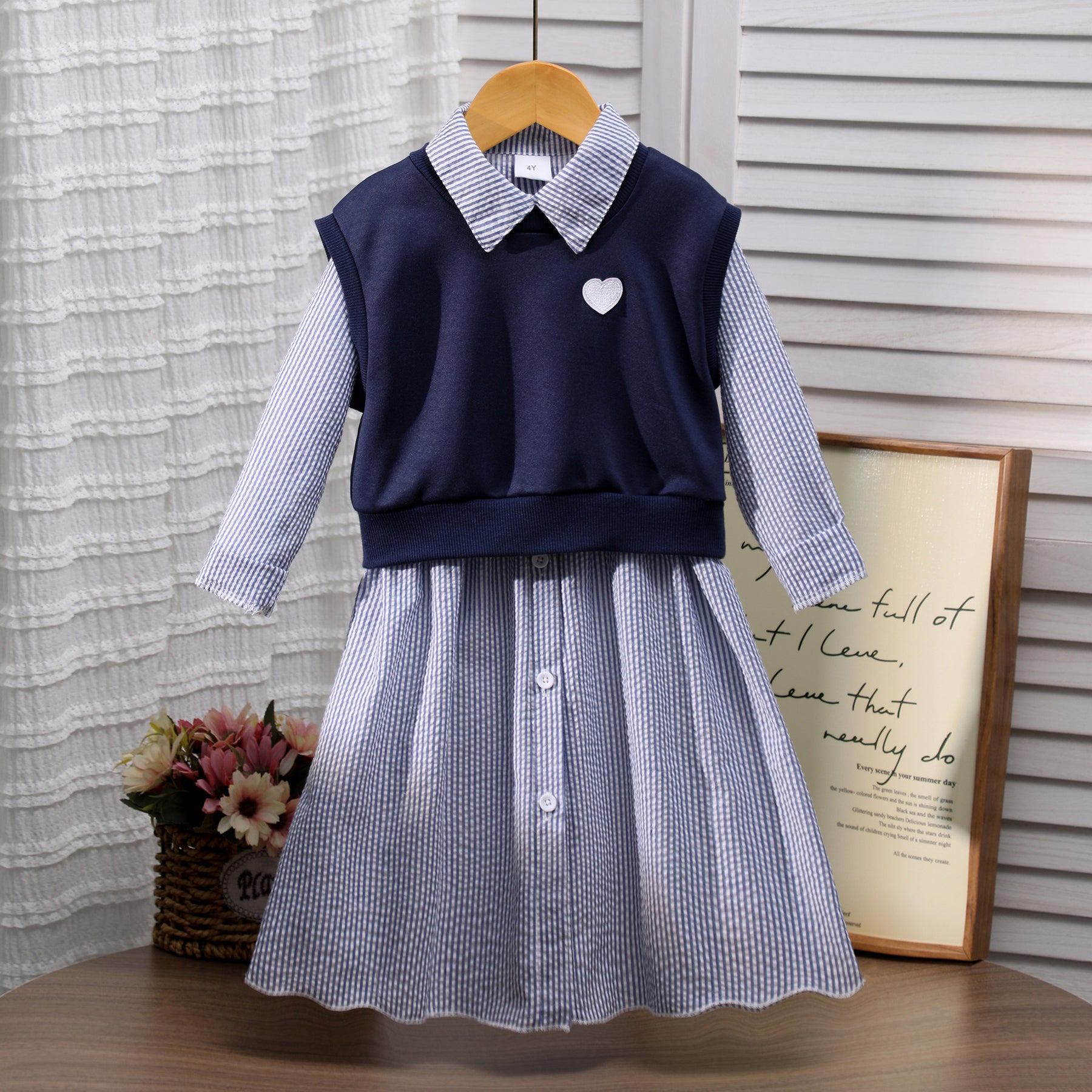 Rochie cu vesta Serla Albastru