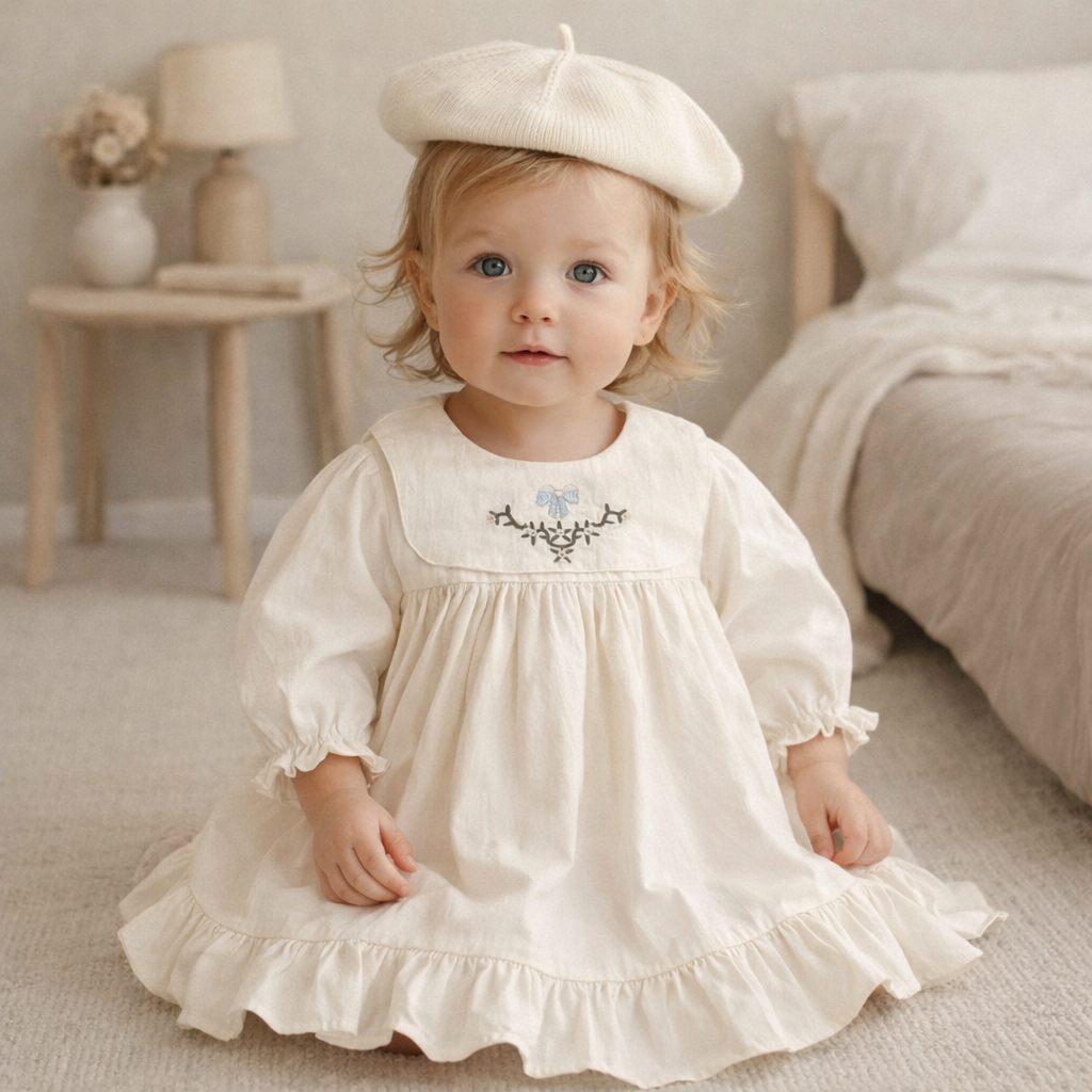 Rochie cu detalii Alfy Crem