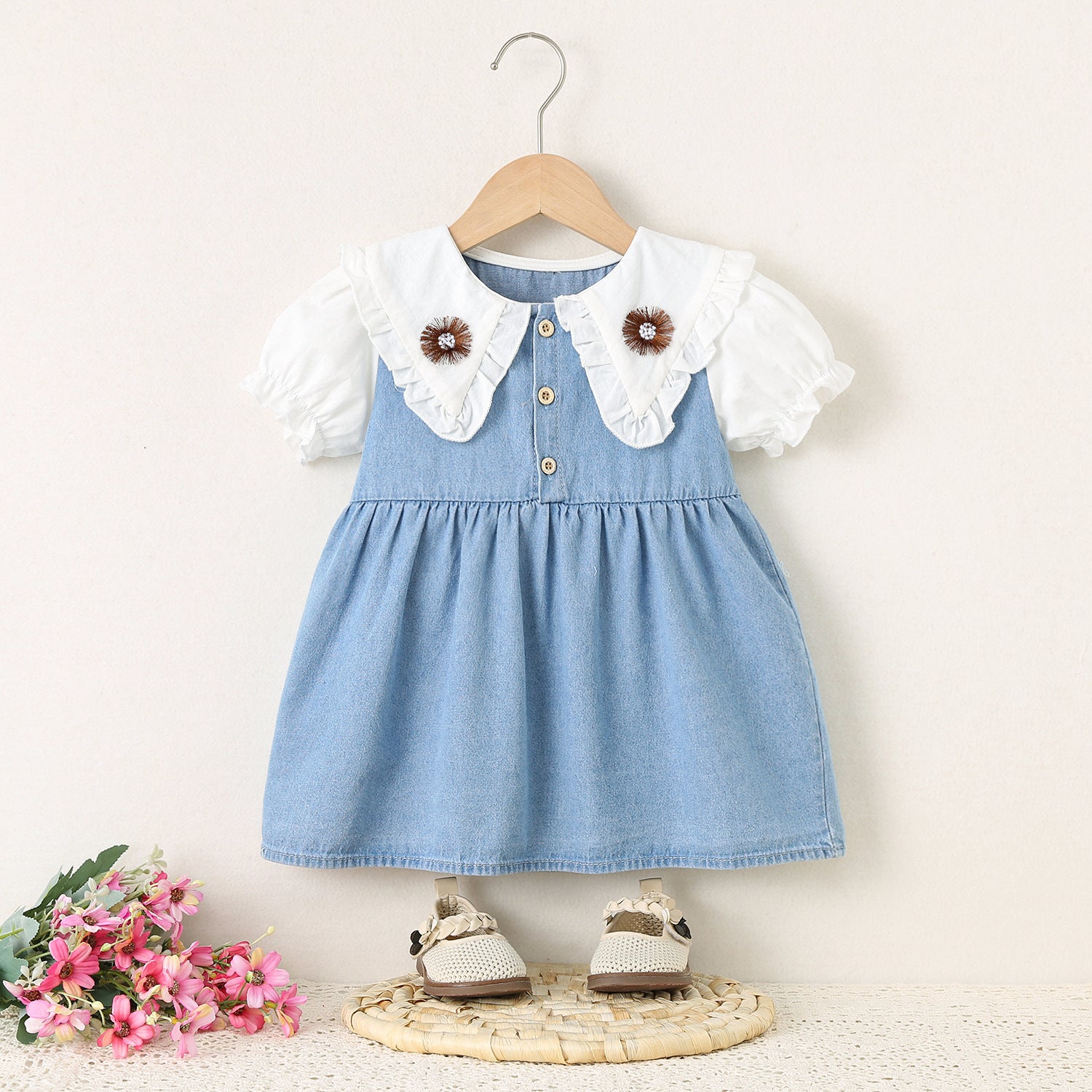 Rochie cu detalii Layla Albastru