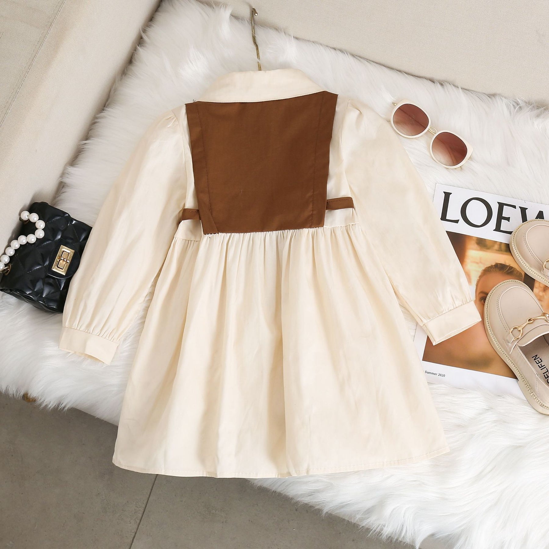 Rochie cu detalii Berit Crem