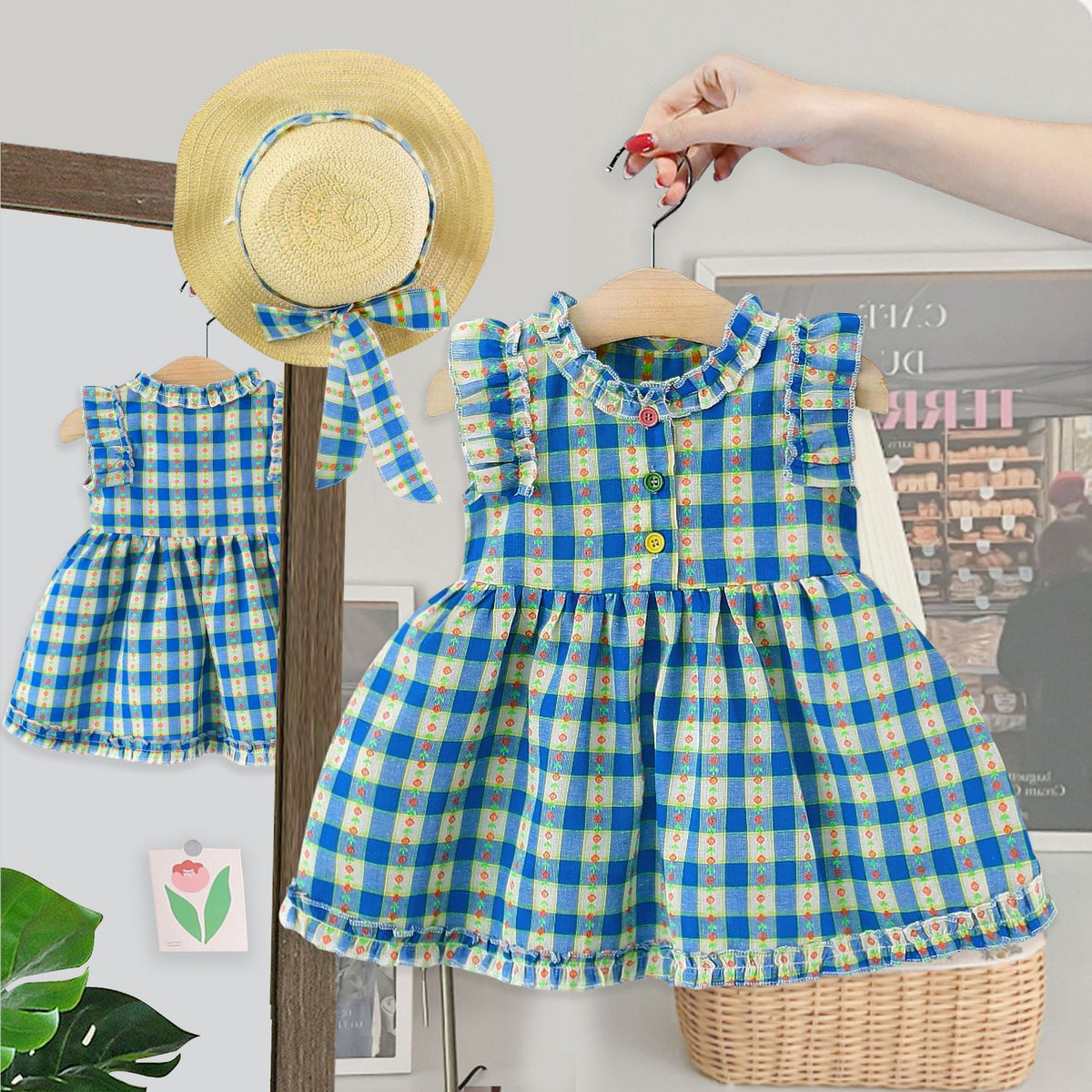 Rochie cu palarie Poleny Albastru