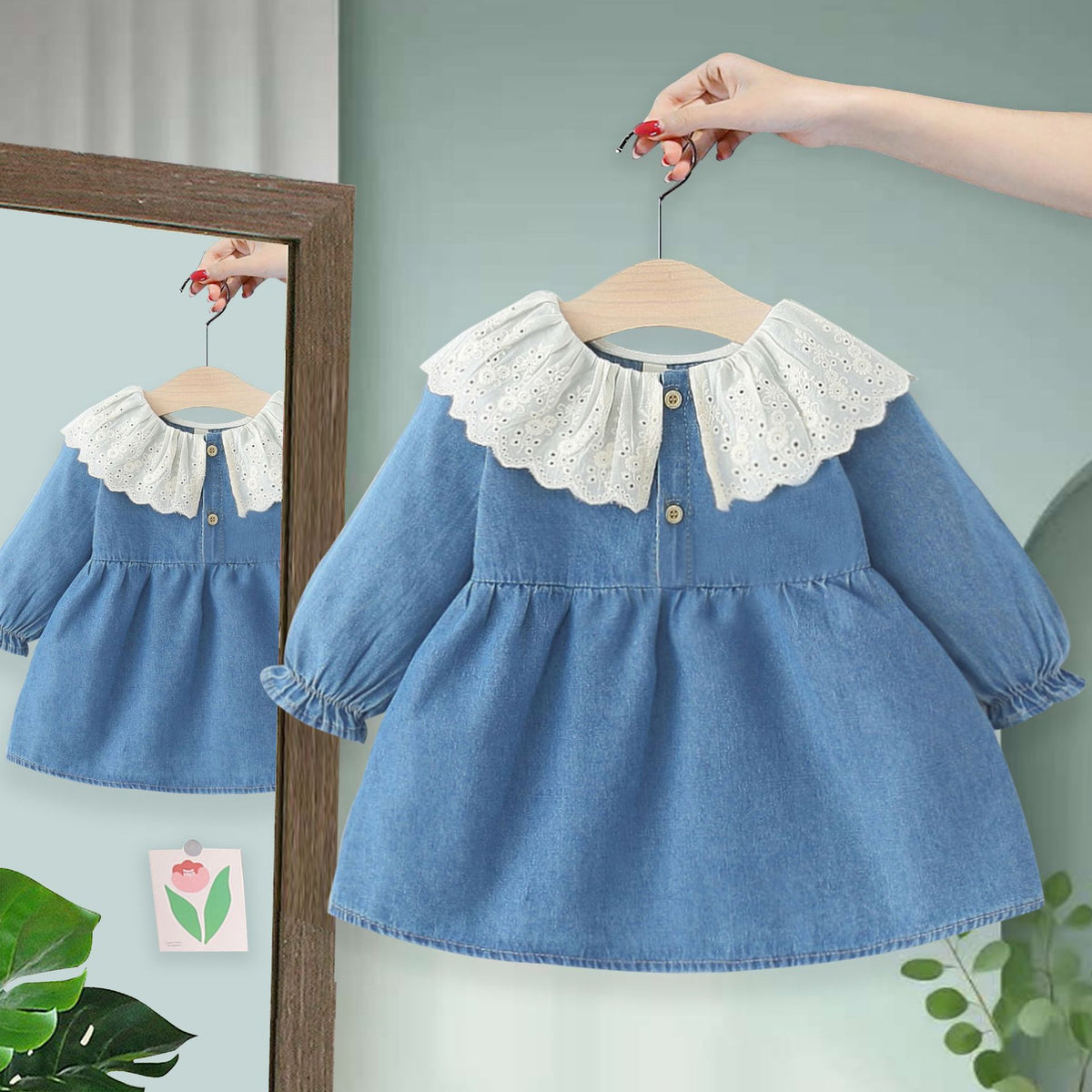 Rochie cu detalii Somita Albastru Deschis