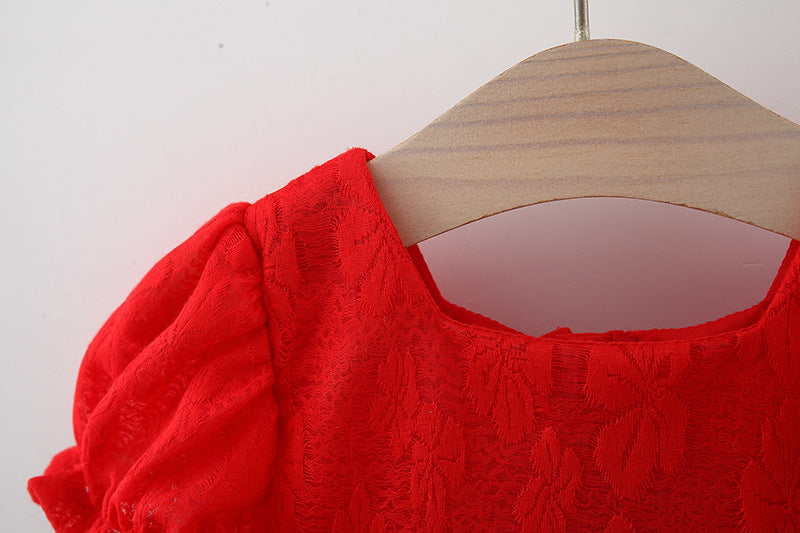 Rochie cu cordeluta Solmia Rosu