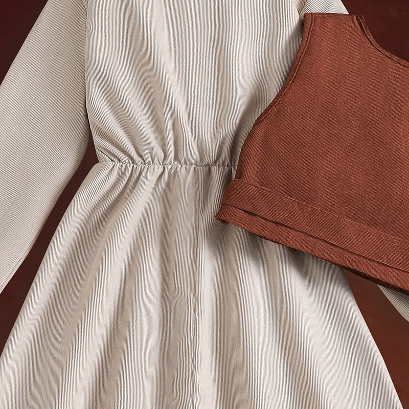 Rochie cu vesta Edona Crem