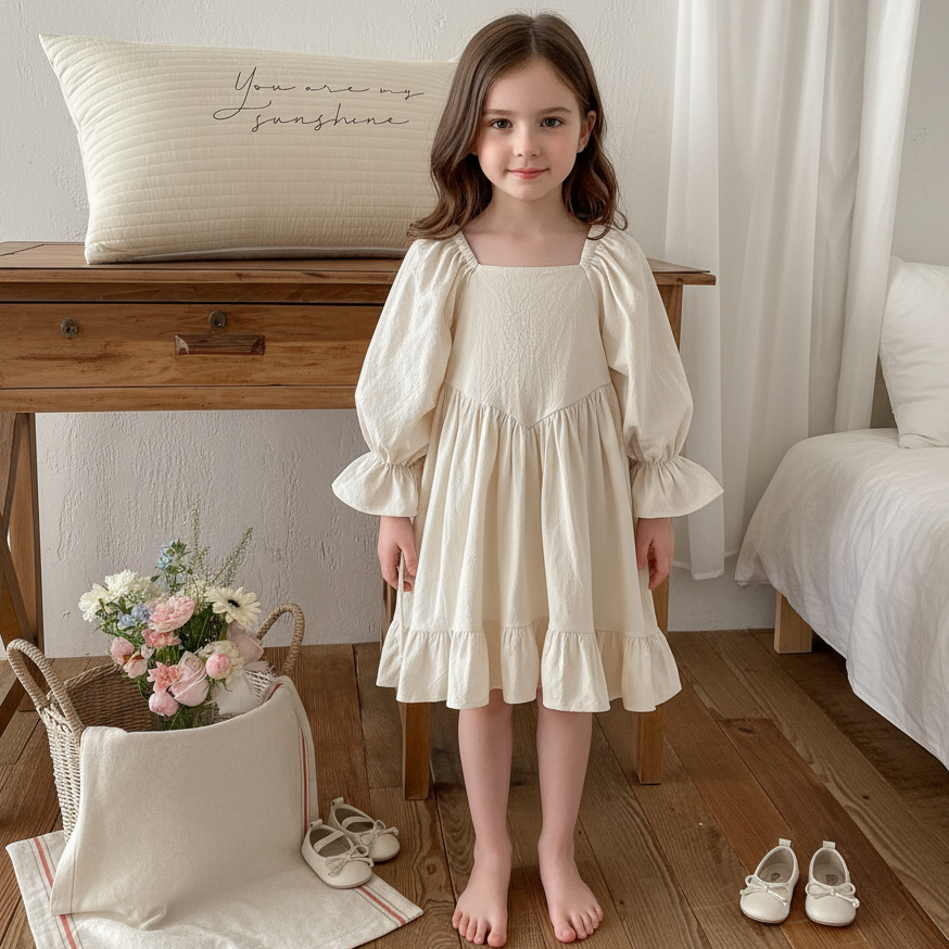 Rochie cu detalii Leeya Crem