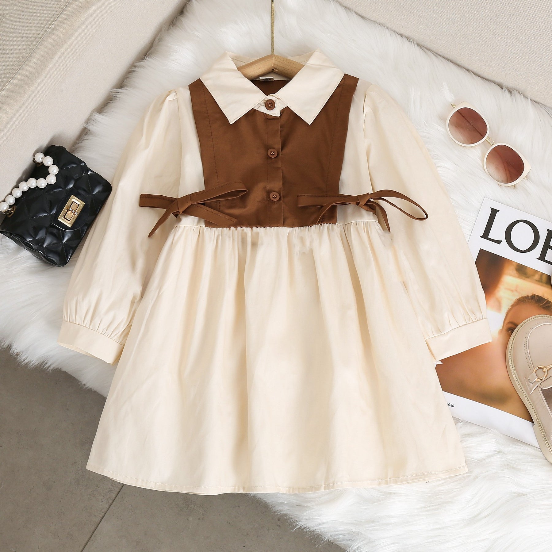 Rochie cu detalii Berit Crem