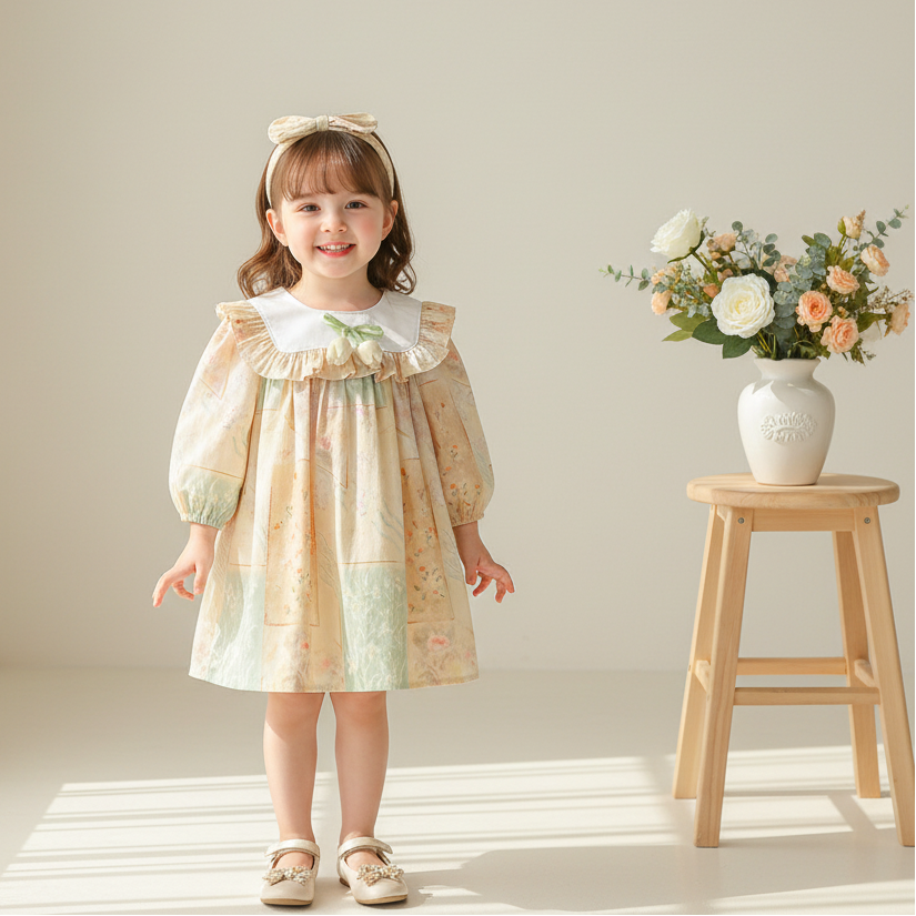 Rochie cu cordeluta Hanel Crem