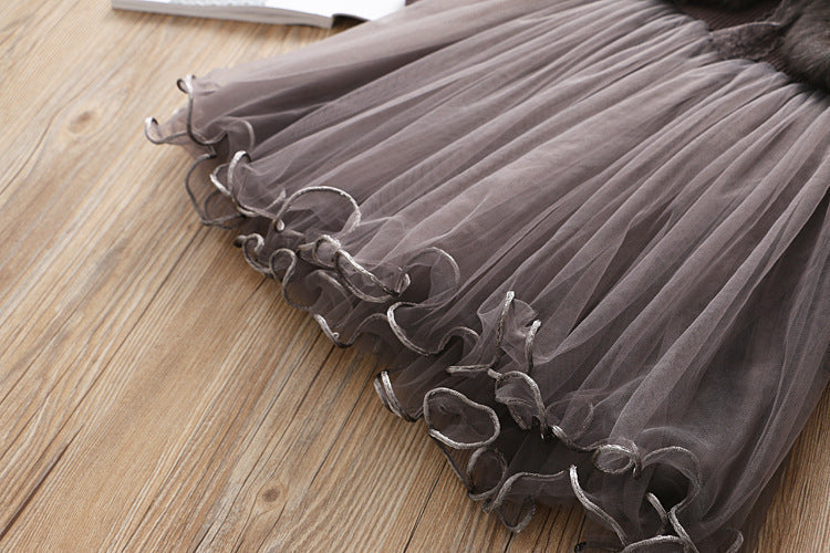 Rochie plusata pe interior Rayna Gri