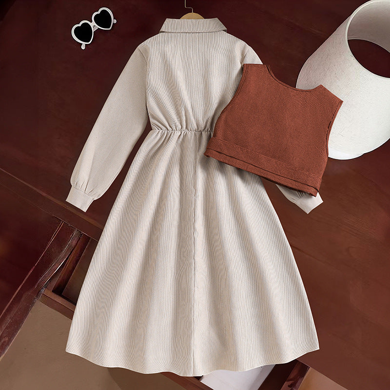 Rochie cu vesta Edona Crem