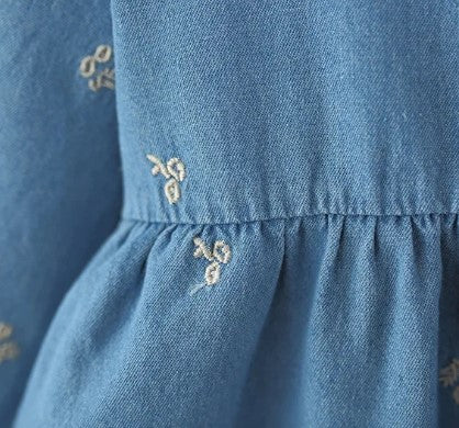 Rochie cu detalii Arusa Albastru Deschis