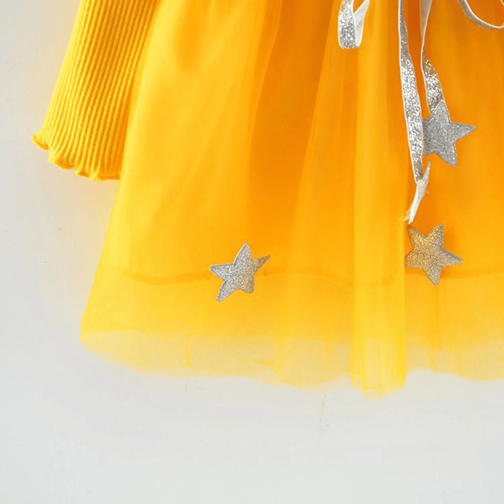 Rochie cu fusta din tulle Sparkle Galben
