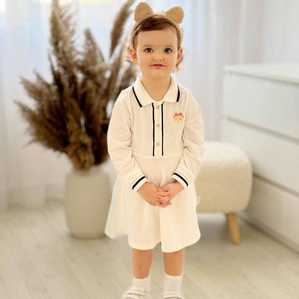 Rochie cu detalii Adina Alb