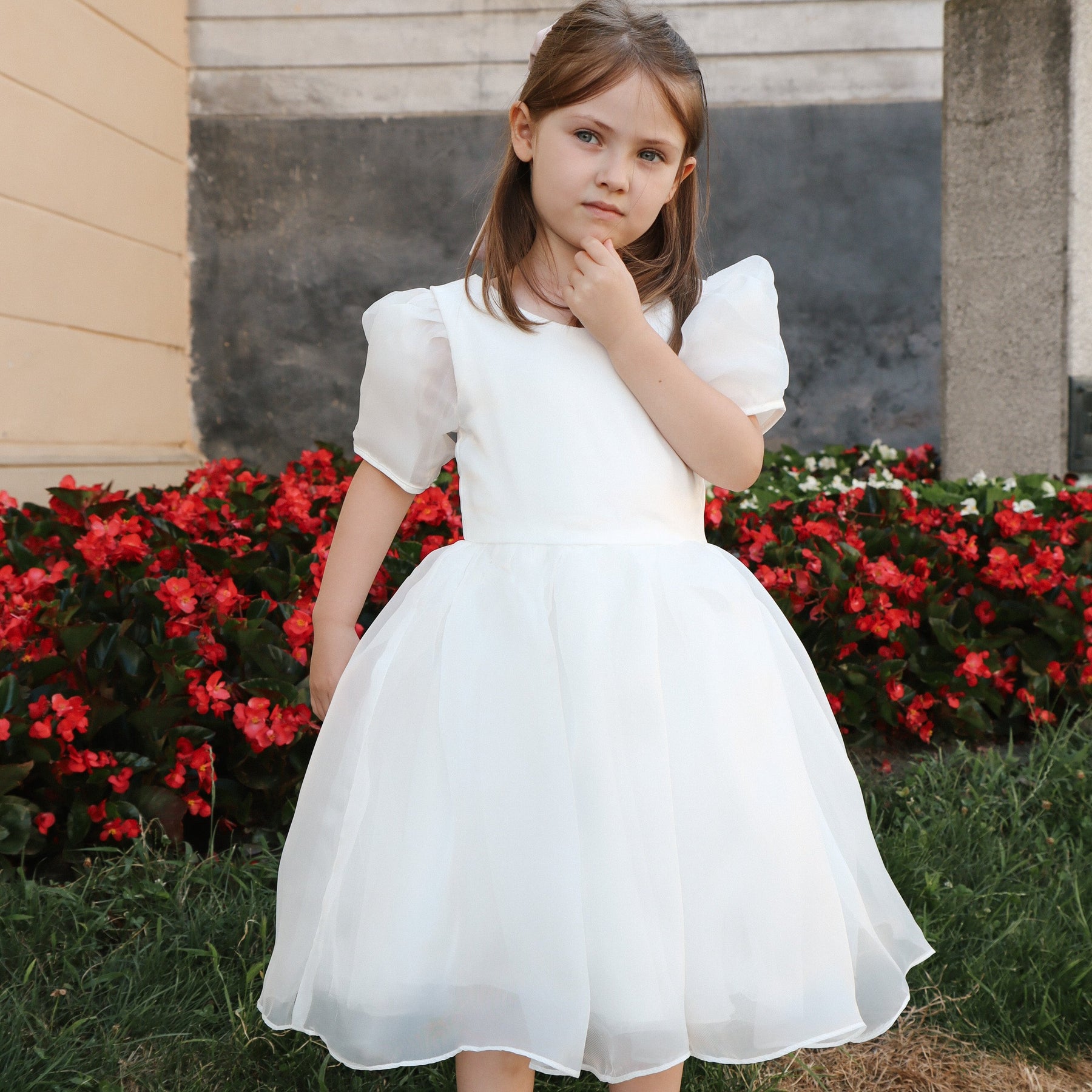 Rochie cu detalii Ziala Alb