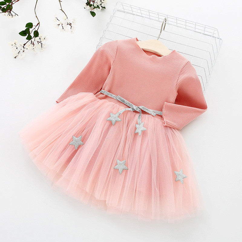 Rochie cu fusta din tulle Sparkle Roz