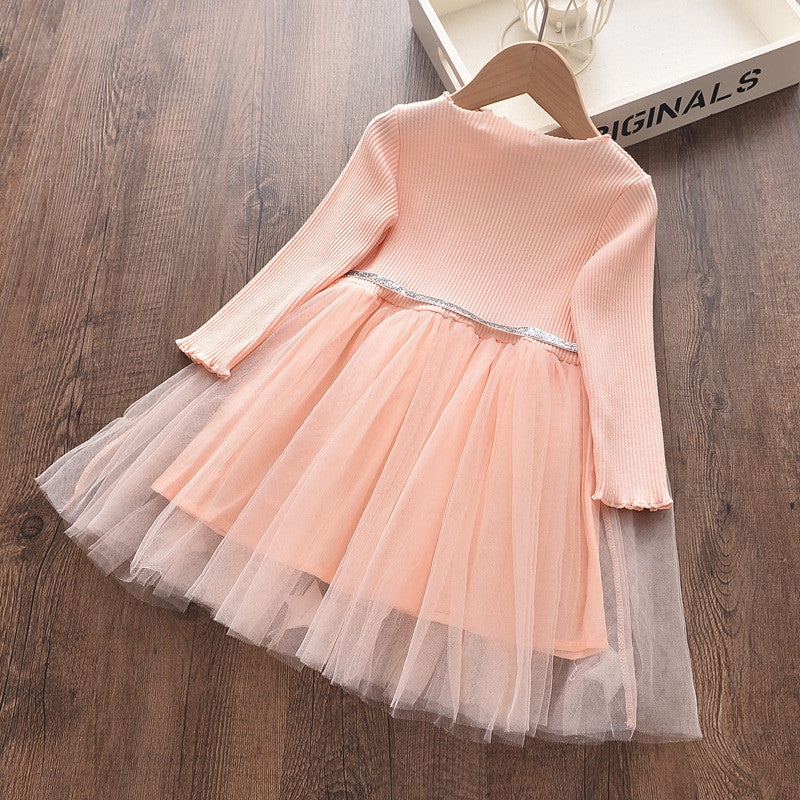 Rochie cu fusta din tulle Sparkle Roz