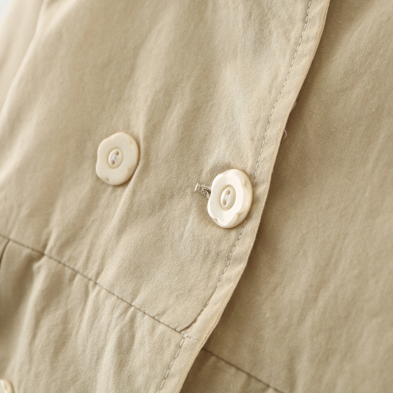 Trench captusit cu aplicatii Estera Bej