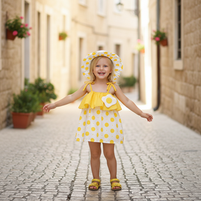 Rochie cu palarie Flario Galben