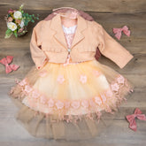 Rochie cu sacou si cordeluta Kembi Portocaliu