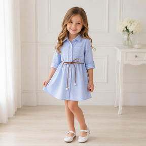 Rochie tip camasa Arlyna Albastru