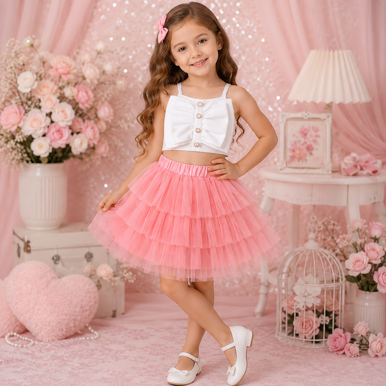 Set din doua piese Crenela Roz