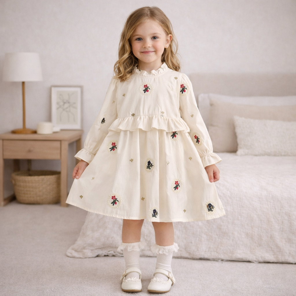 Rochie cu detalii Siriza Crem