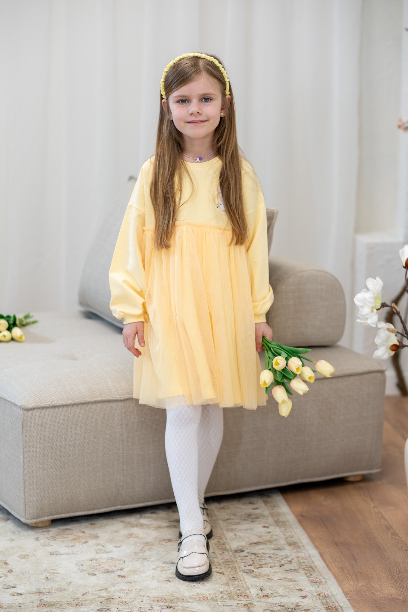 Rochie cu detalii Binira Galben