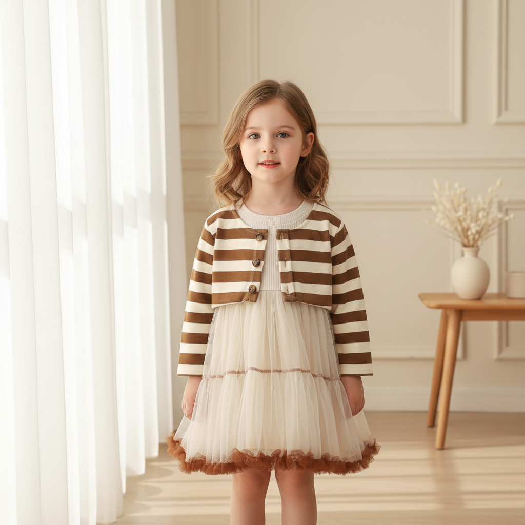 Rochie cu jerseu Cloret Maro Deschis