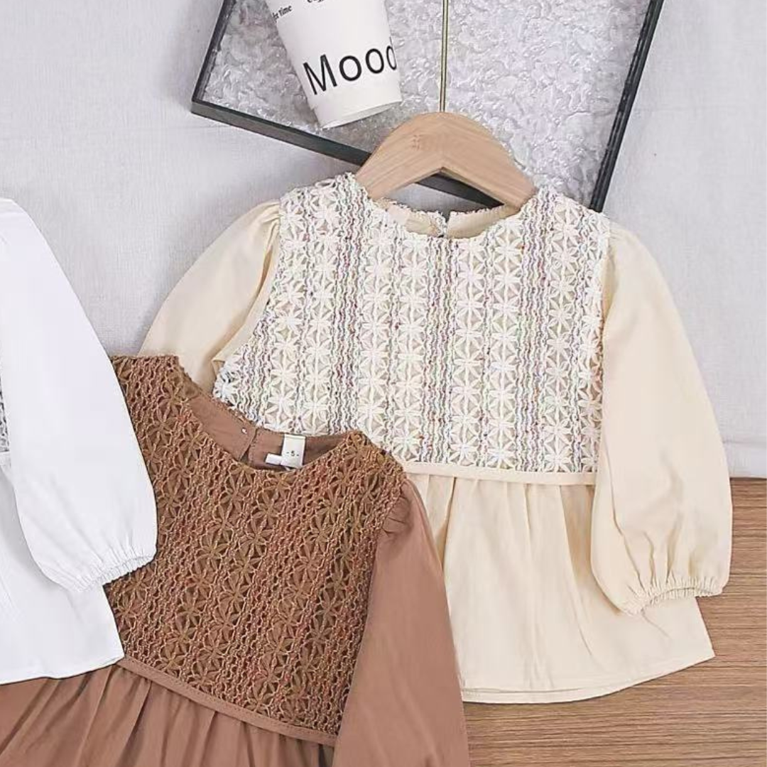 Rochie cu detalii Surina Crem