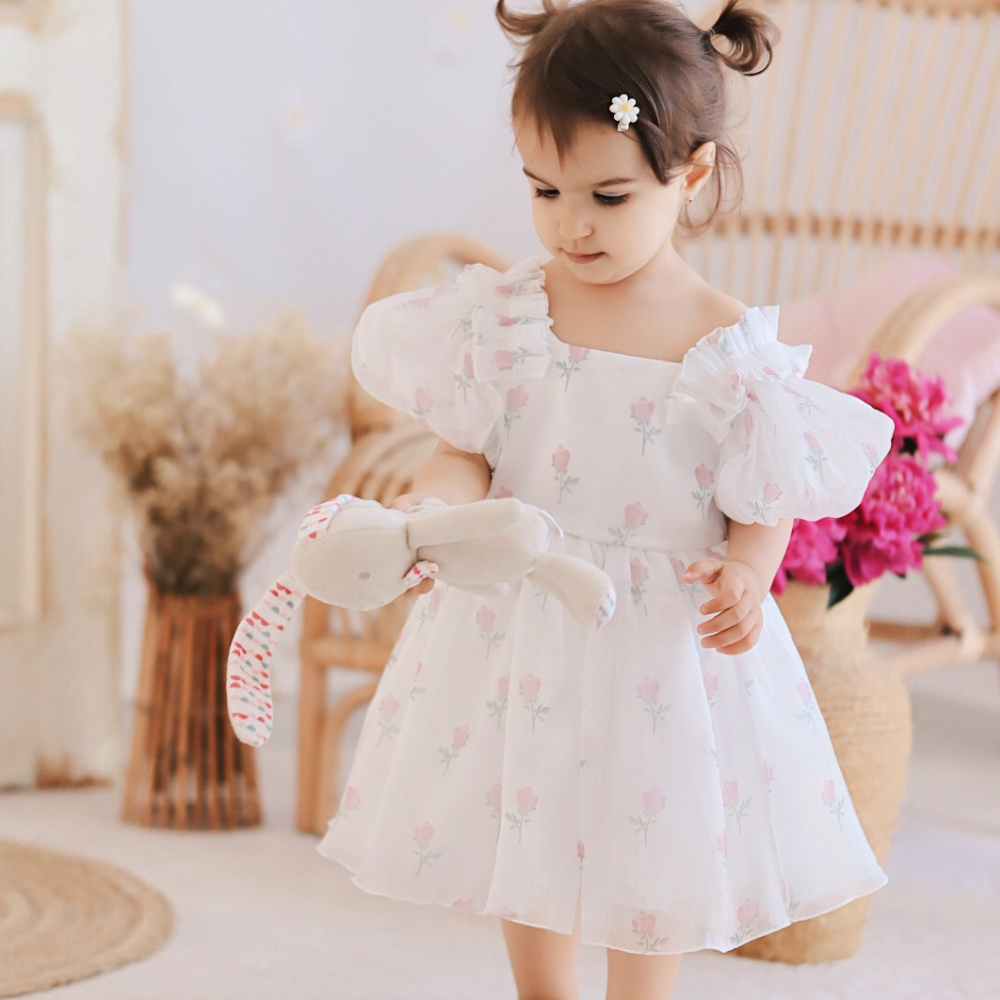 Rochie cu detalii Rida Alb