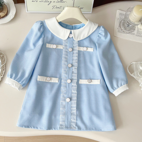 Rochie cu detalii Evira Albastru Deschis