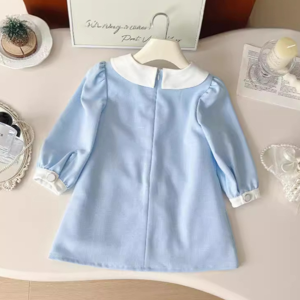 Rochie cu detalii Evira Albastru Deschis