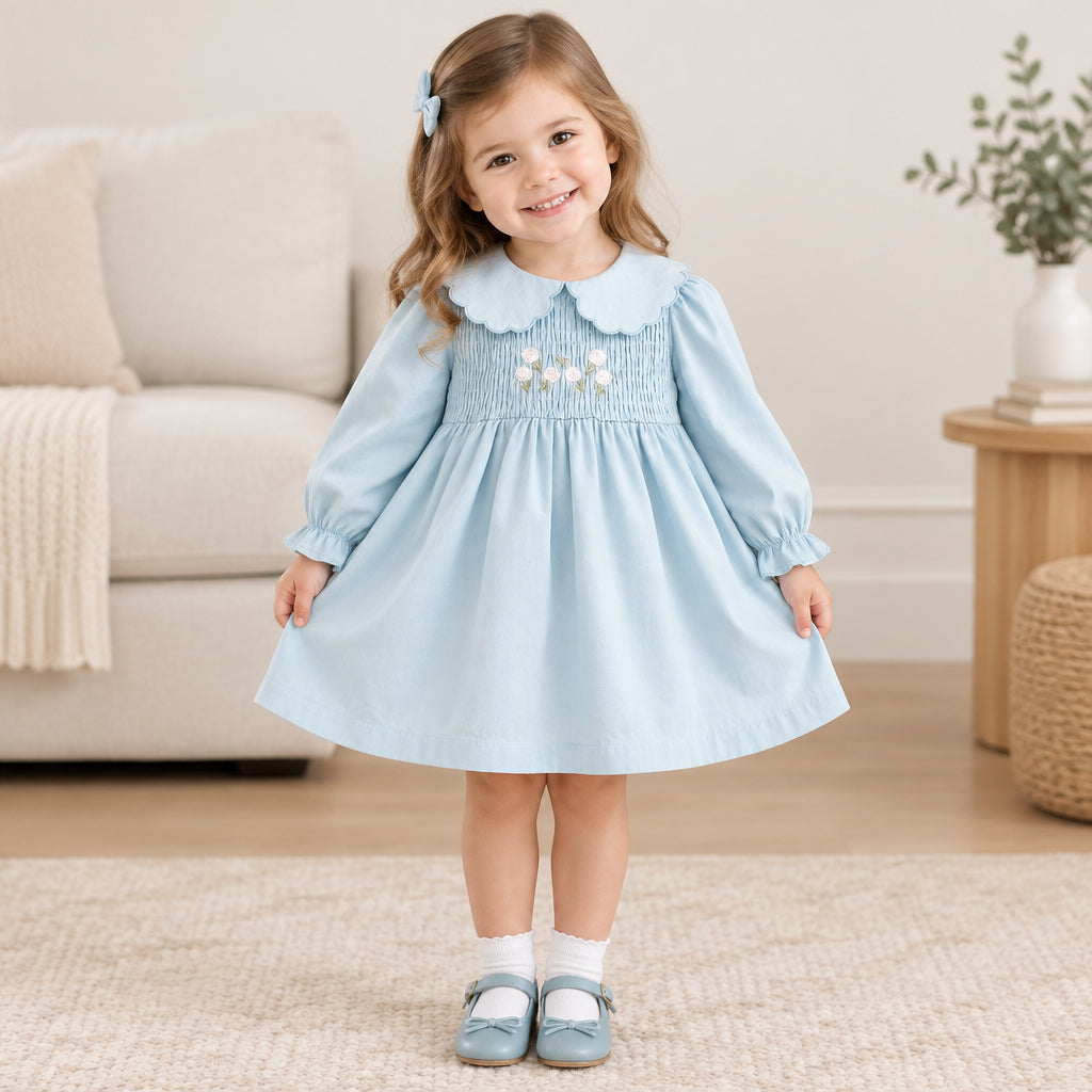 Rochie cu detalii Herat Albastru