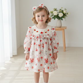 Rochie cu cordeluta Ikena Rosu