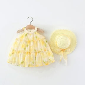 Rochie cu palarie Feray Galben