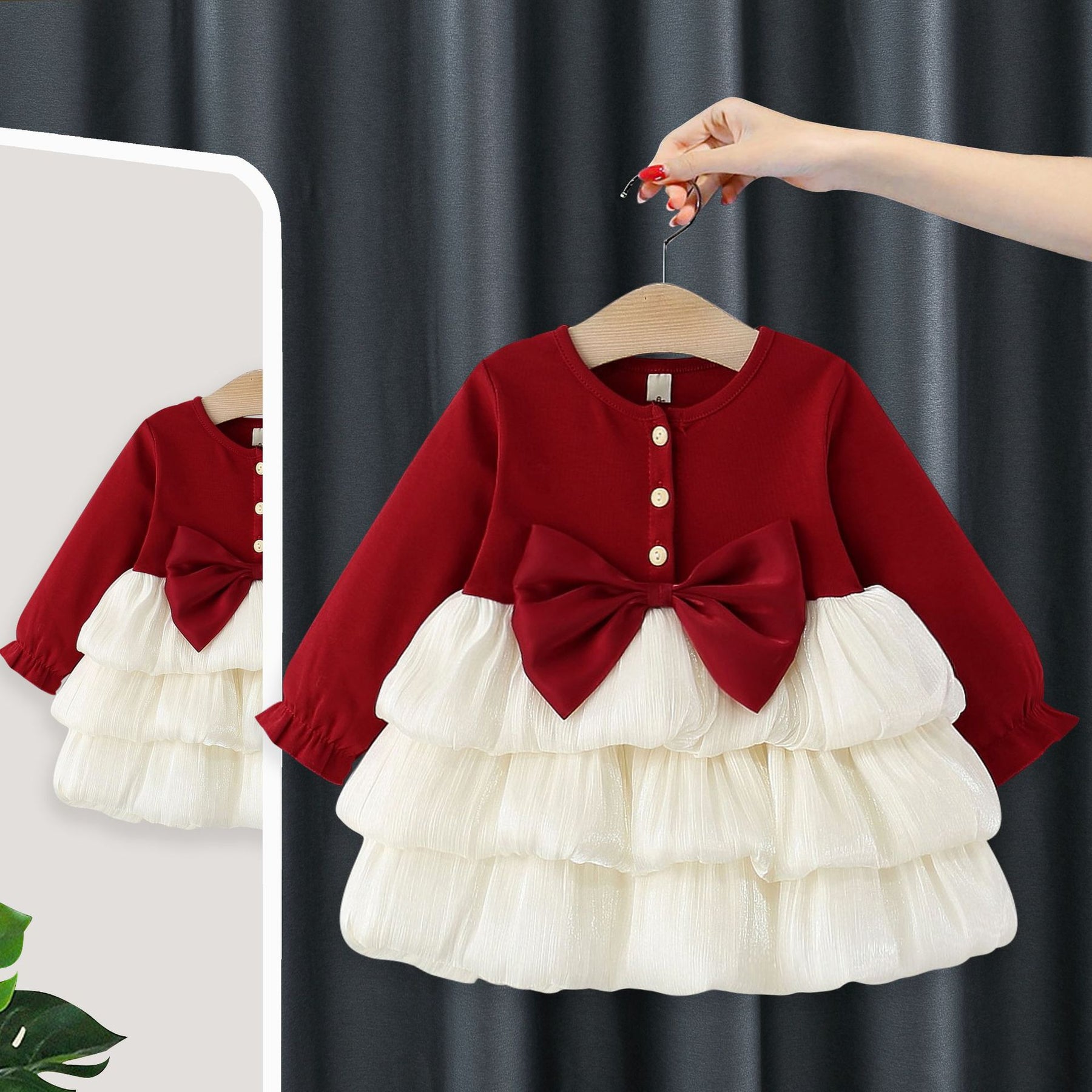 Rochie cu detalii Amira Rosu