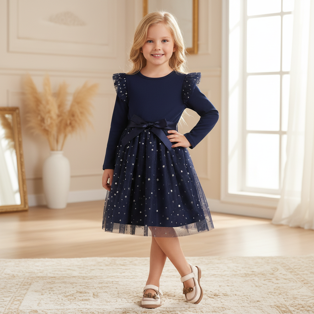 Rochie cu detalii Selida Bleumarin