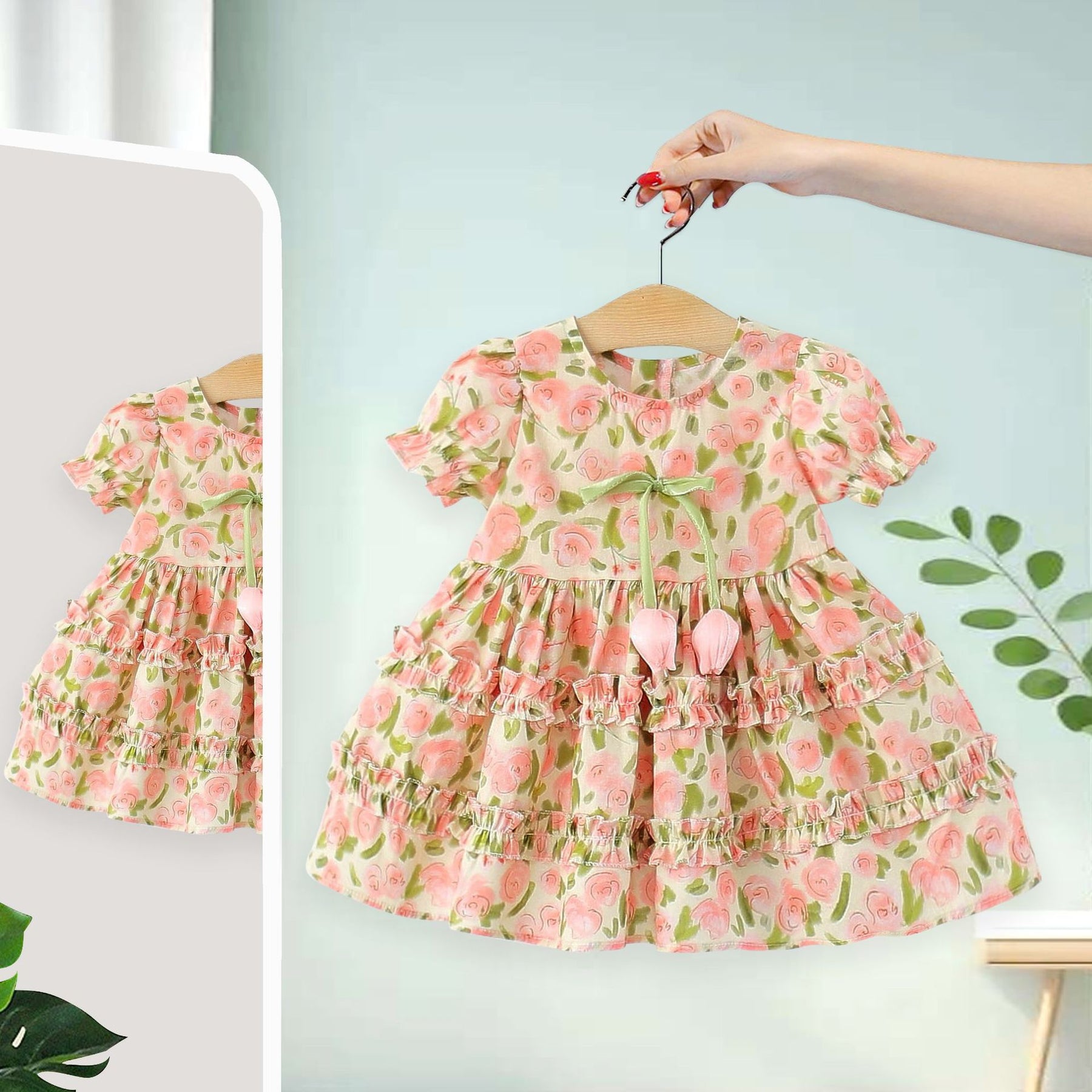 Rochie cu detalii Selmira Roz