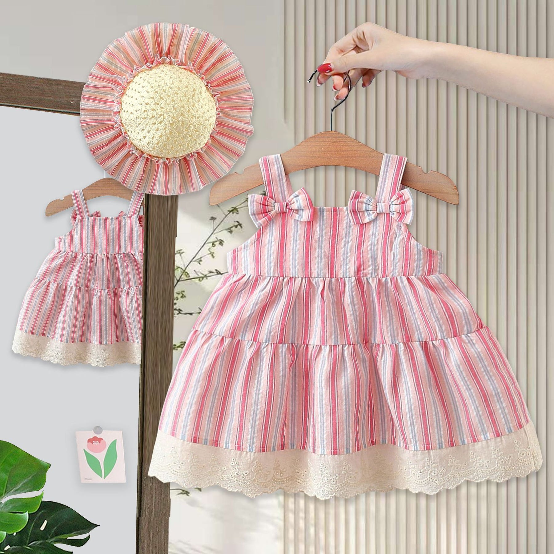 Rochie cu palarie Solvani Roz