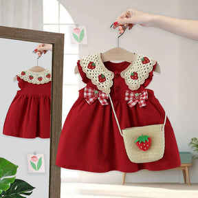 Rochie cu posetuta Elunova Rosu