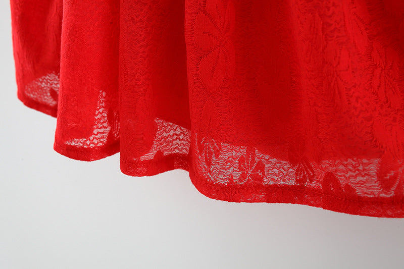 Rochie cu cordeluta Solmia Rosu