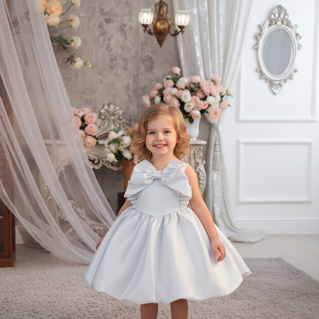 Rochie cu detalii Kaner Argintiu