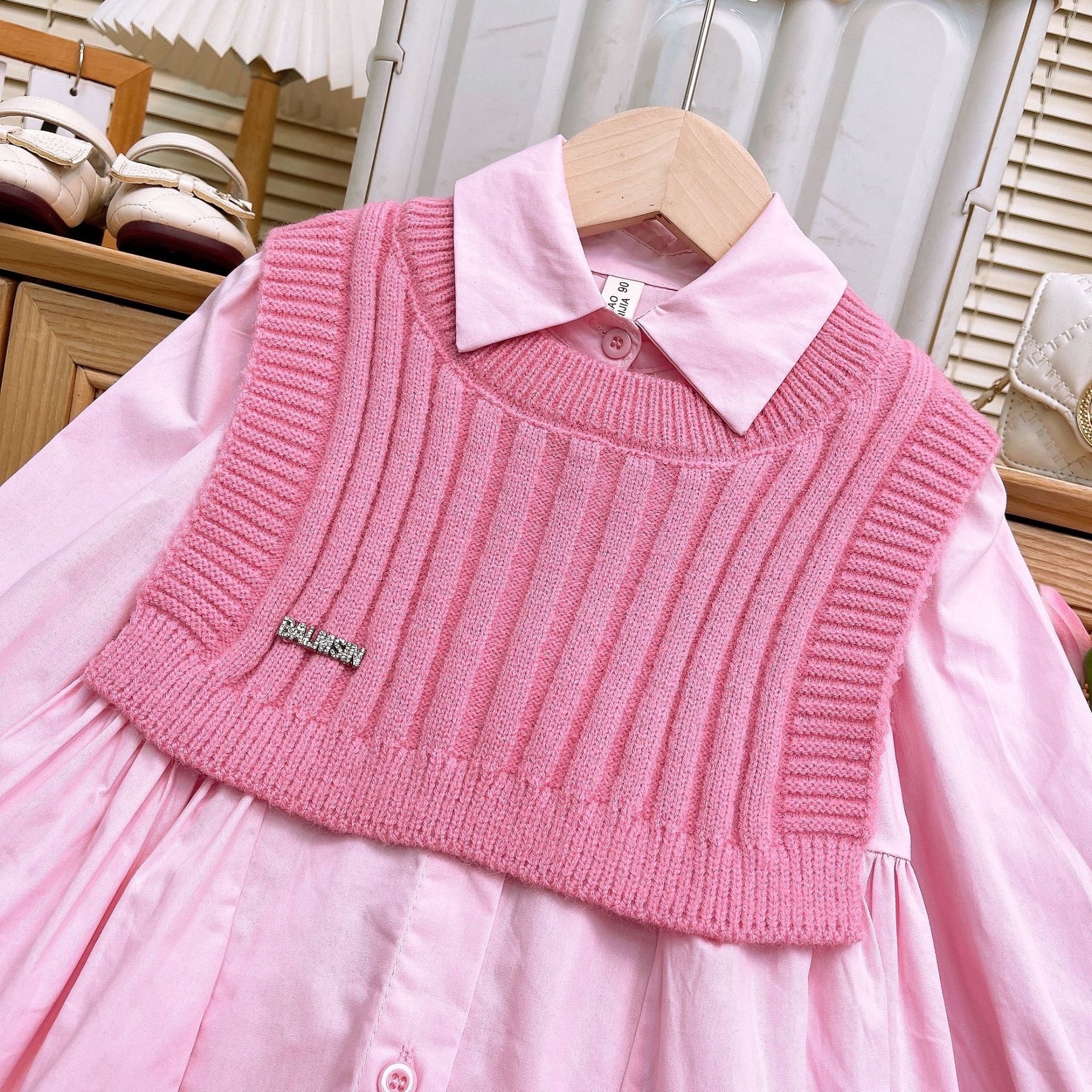 Rochie cu vesta Zinaia Roz
