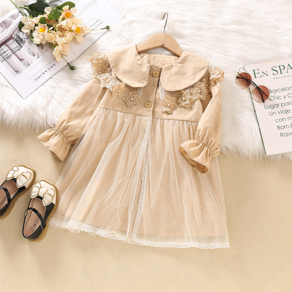 Rochie cu detalii Andira Crem