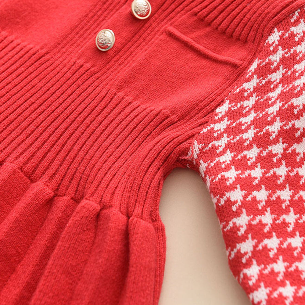 Rochie tricotata a részletekkel Vesana Rosu