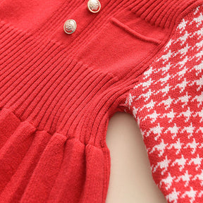 Rochie tricotata cu detalii Vesana Rosu