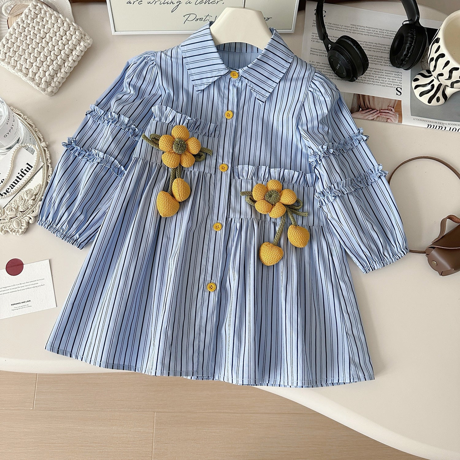 Rochie cu detalii Serty Albastru